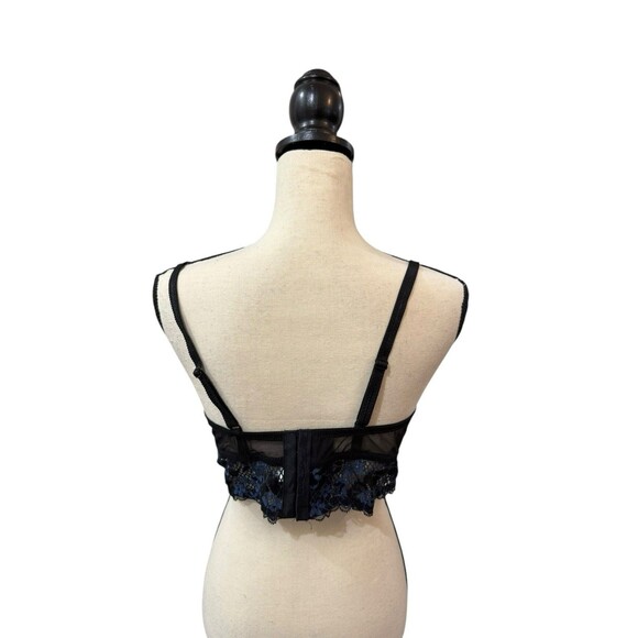 Adore Me Pacchi Contour Demi Bra 38C & Cheeky Bottoms Large Set Black/Navy NEW - Picture 4 of 15